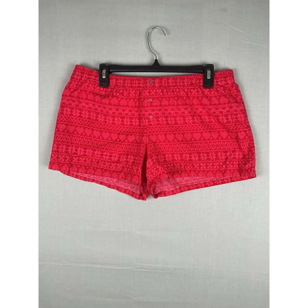 Xhilaration Womens Sleep Shorts Redโ Fair Isle Print Lounge Pajama Size L